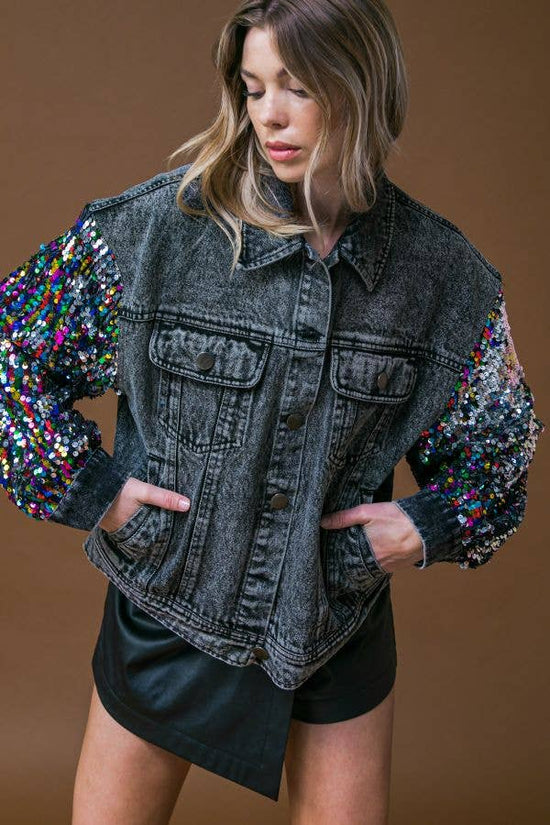 Washed Denim Jacket - Born To Glam Born To Glam