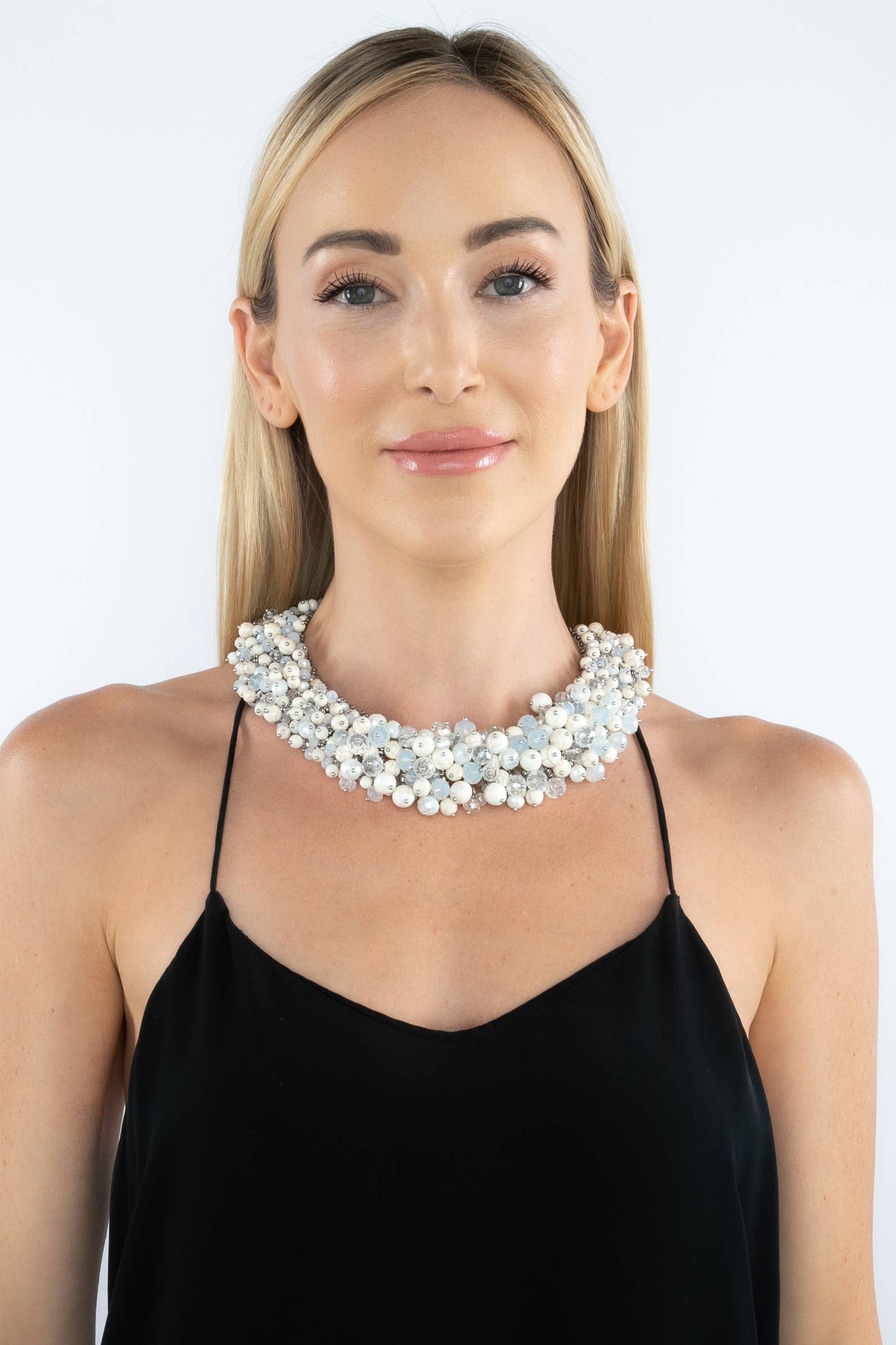 Harper Blue Statement Necklace - Born To Glam Born To Glam