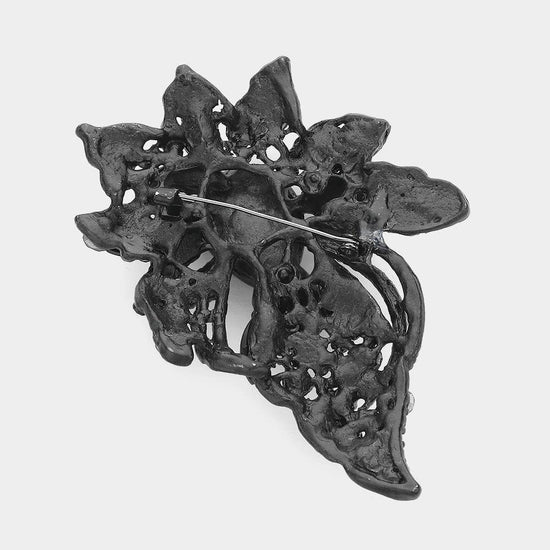 Floral Crystal Pave Bouquet Brooch / Pendant - Born To Glam Born To Glam