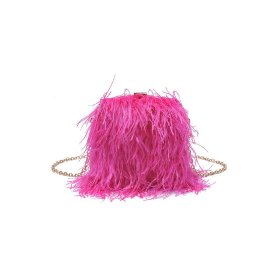 Feathered Flair Evening Bag Pink - Born To Glam Born To Glam
