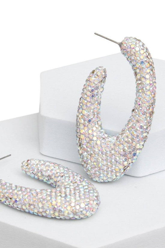 Iridescent Open Hoop Earrings - Born To Glam Born To Glam