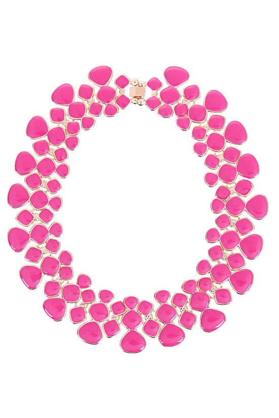 Adel Pink Collar Necklace - Born To Glam Born To Glam