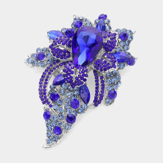 Floral Crystal Pave Bouquet Brooch / Pendant - Born To Glam Born To Glam