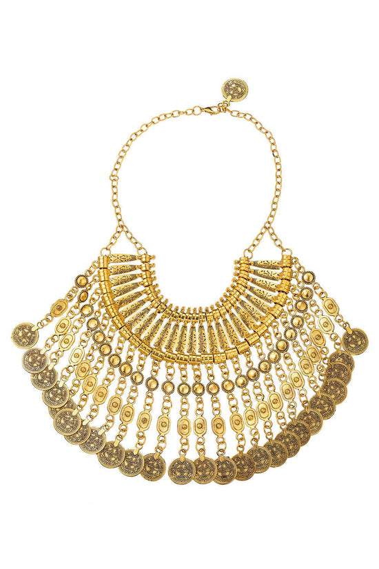 Emma Bronze Coin Necklace Born To Glam