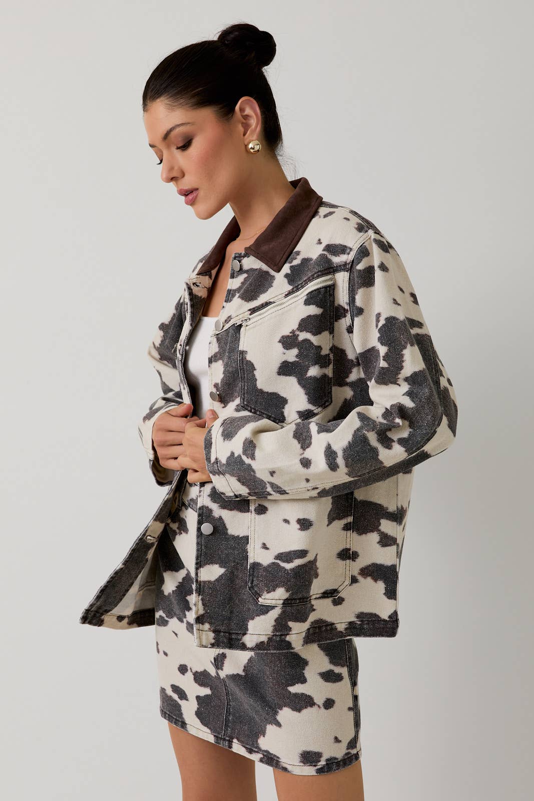 Cow Print Barn Jacket - Born To Glam Born To Glam