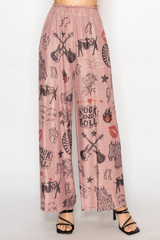 Pink Rock and Roll Lurex Palazzo Pants - Born To Glam Born To Glam