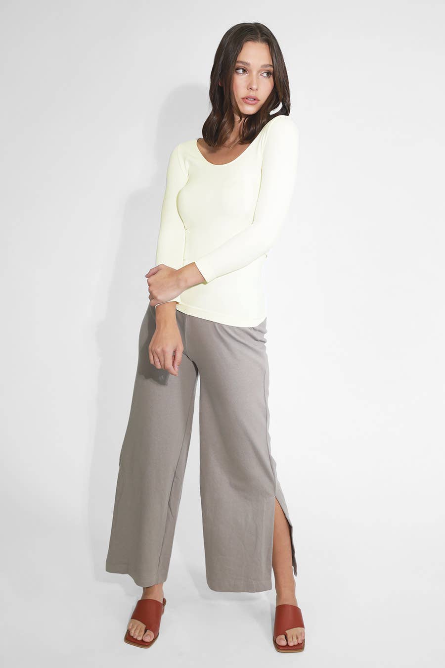 Niki Biki 3/4 Sleeve Scoop Neck Top - Born To Glam Born To Glam