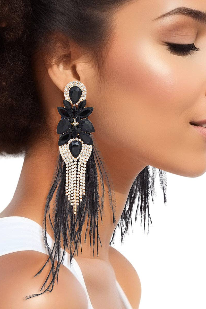 Tassel Black  Feather for Women - Born To Glam Born To Glam
