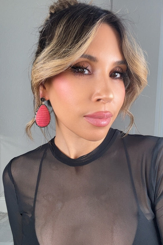 Leather 925 Sterling Silver Teardrop Earrings - Born To Glam Born To Glam