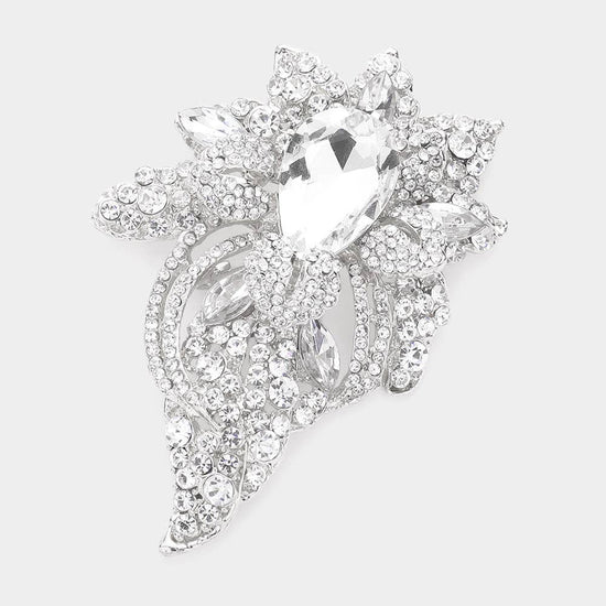 Floral Crystal Pave Bouquet Brooch / Pendant - Born To Glam Born To Glam