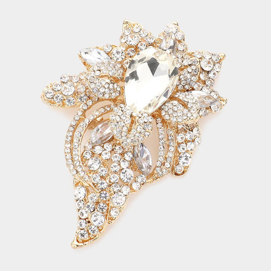 Floral Crystal Pave Bouquet Brooch / Pendant - Born To Glam Born To Glam