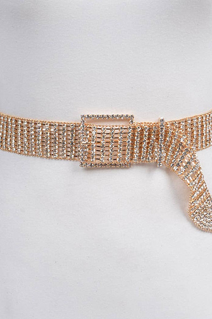 Adjustable Rhinestone Shiny Belt - Born To Glam Born To Glam