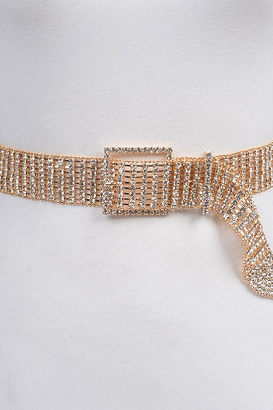 Adjustable Rhinestone Shiny Belt - Born To Glam Born To Glam