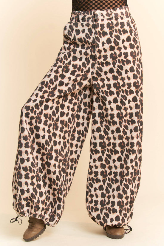 GARMENT WASHED FLORAL PATCH WAIST WIDE OPEN PANTS - Born To Glam Born To Glam