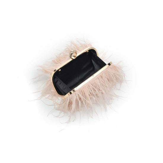Harlow Feather Evening Bag White - Born To Glam Born To Glam