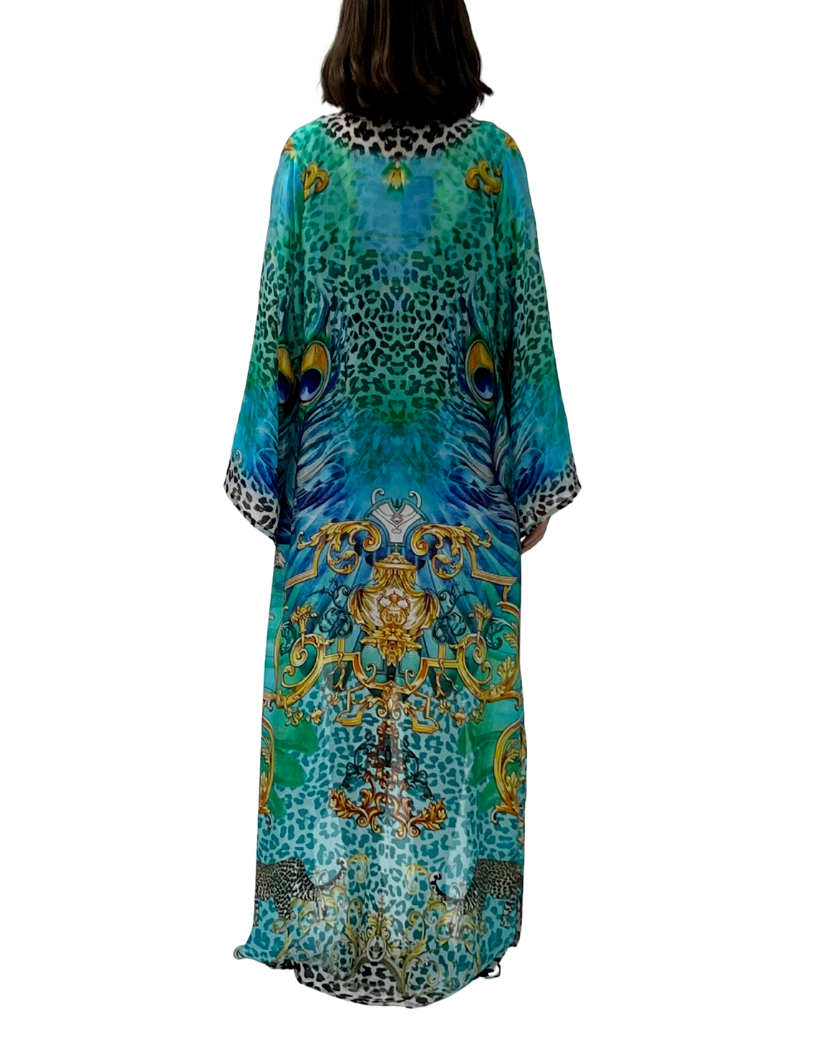Turquoise Animal Print Duster - Born To Glam Born To Glam