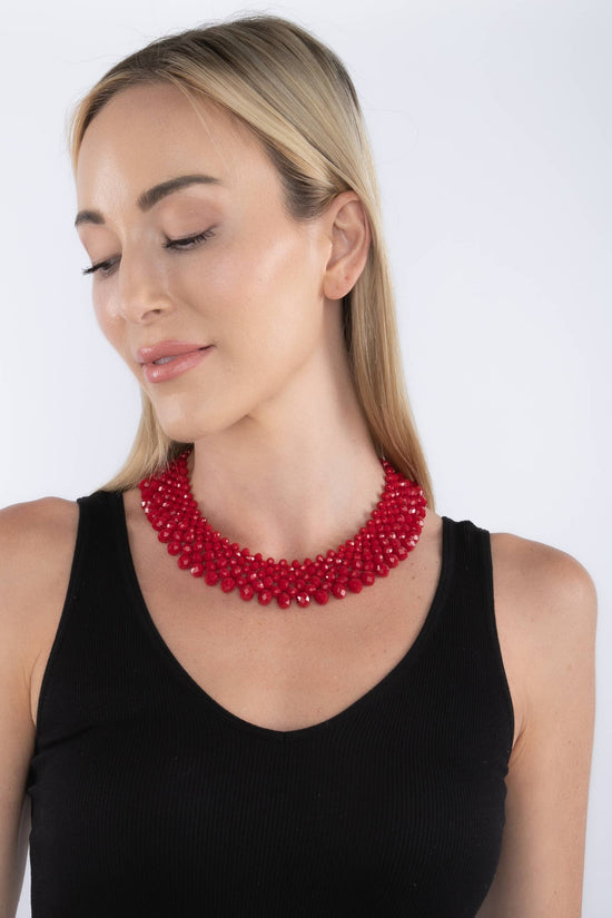 Anita Statement Necklace - Red - Born To Glam Born To Glam