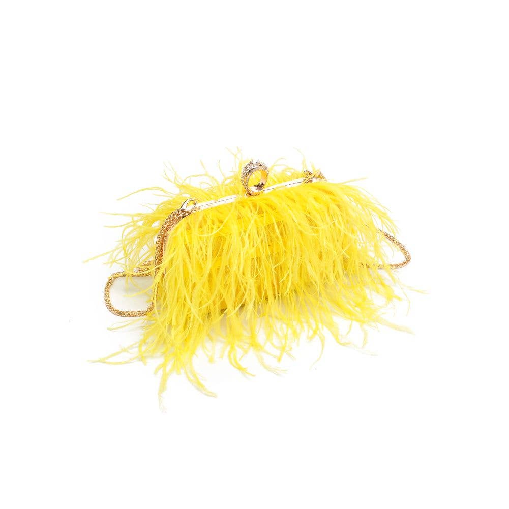 Harlow Feather Evening Bag White - Born To Glam Born To Glam