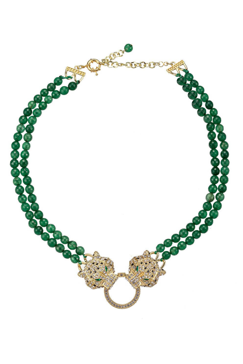 Double Leopard Natural Stone Necklace Born To Glam