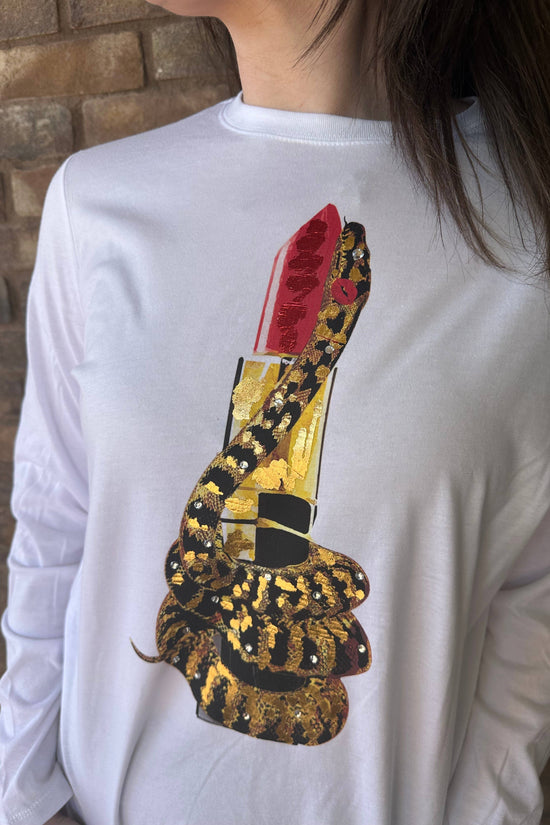 Snake Lipstick Graphic T-shirt - Born To Glam Born To Glam