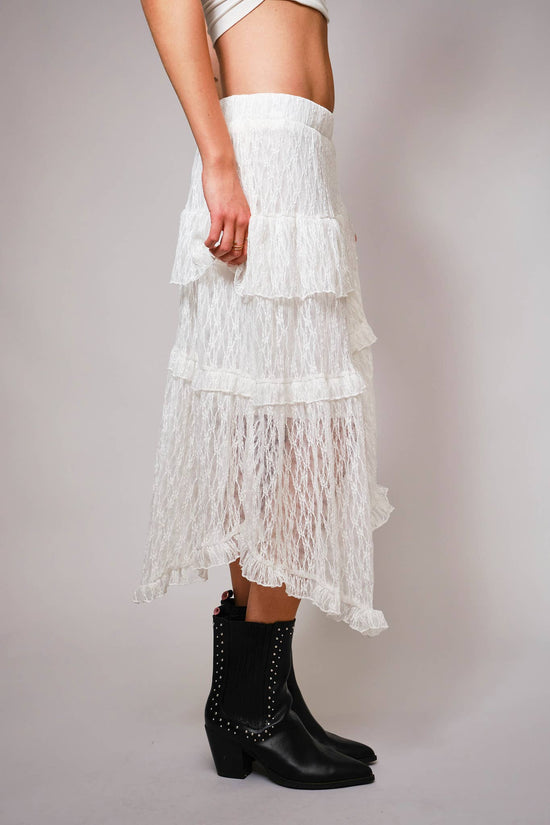 White Sheer Lace Lined Skirt - Born To Glam Born To Glam
