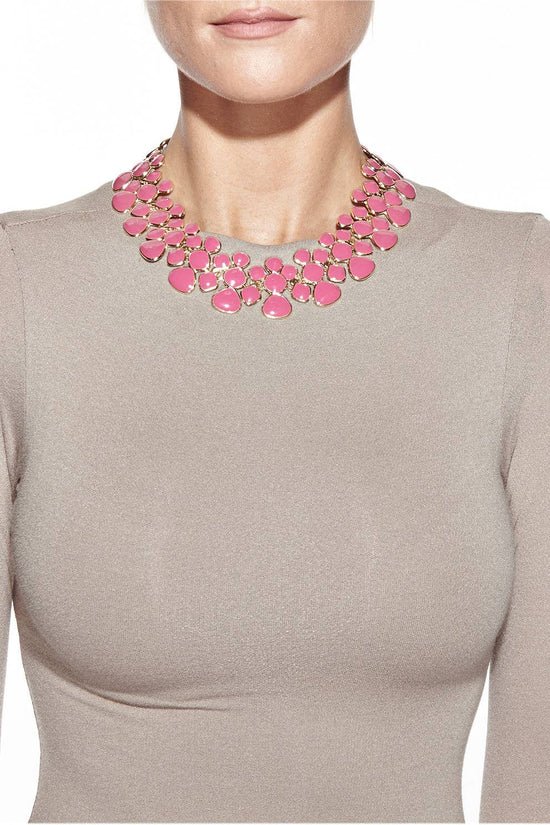 Adel Pink Collar Necklace - Born To Glam Born To Glam