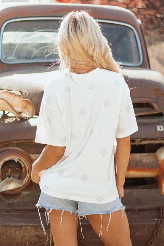 Khaki Patriotic Flag Bow Graphic Starry Round Neck T Shirt Born To Glam
