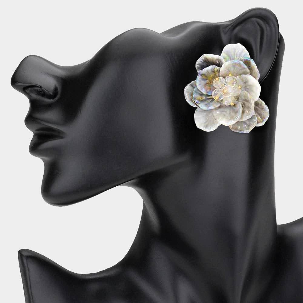 Faceted Bud Resin Petal Flower Earrings - Born To Glam Born To Glam