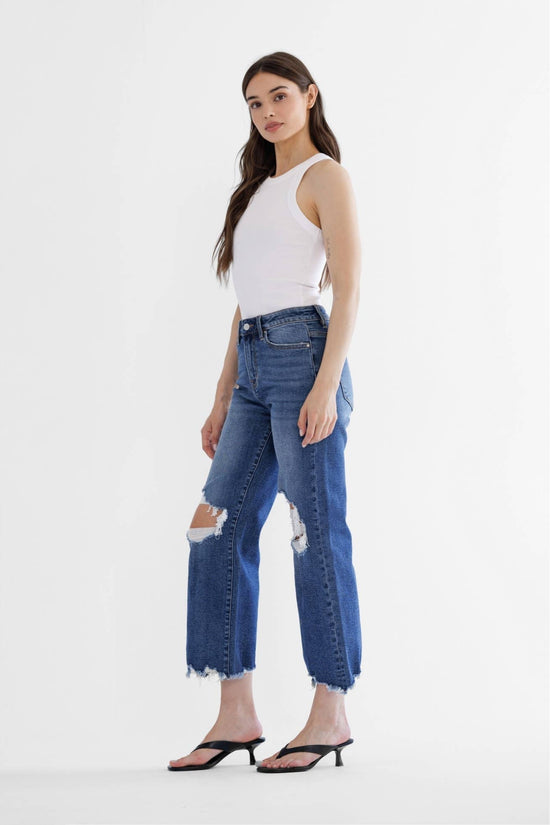 Mica Denim 90's Vintage Crop Flare - Born To Glam Born To Glam