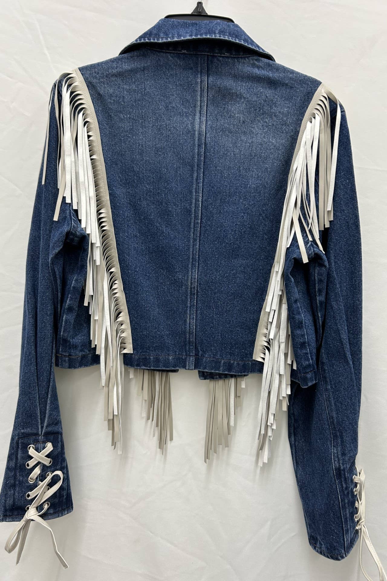 Fringe Cropped Denim Jacket - Born To Glam Born To Glam
