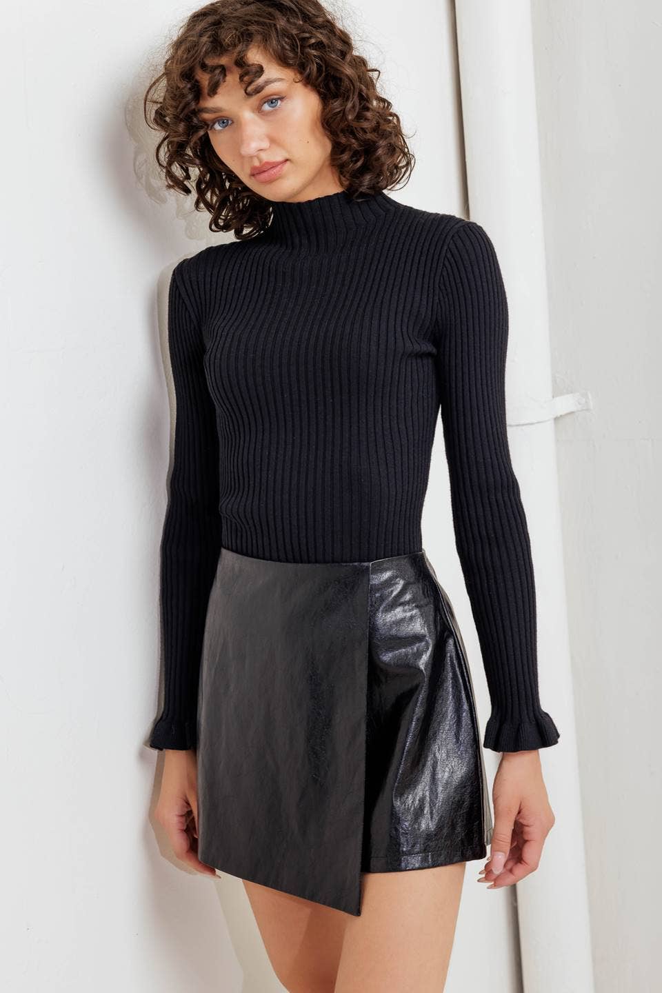 Faux Leather Skort Born To Glam