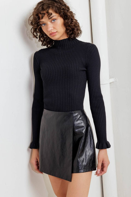 Faux Leather Skort Born To Glam