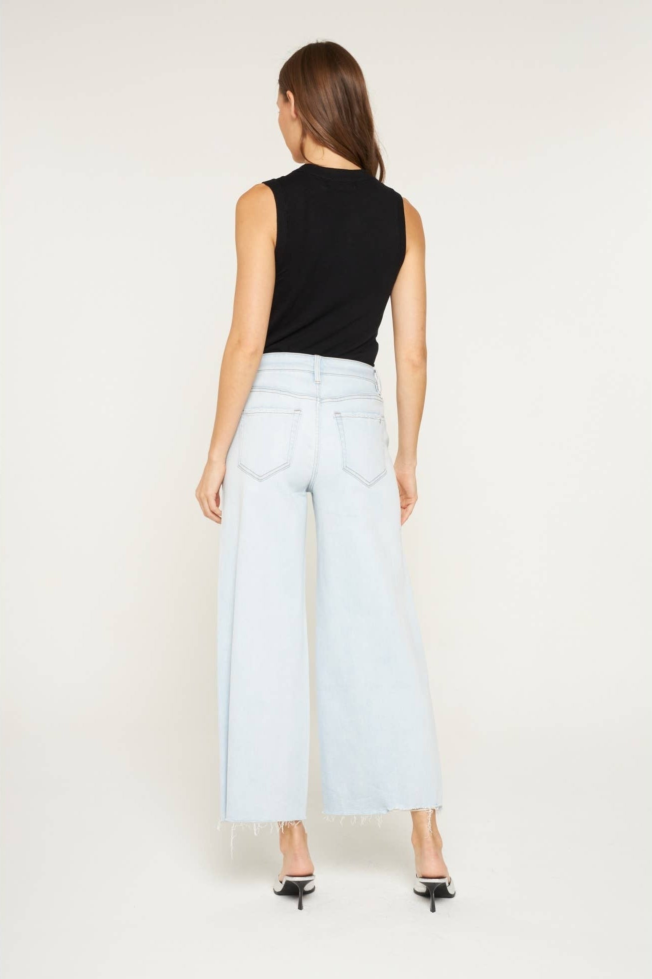 Mica High Rise Wide with Distressed Leg - Born To Glam Born To Glam