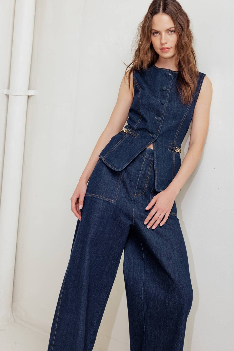 Dark Denim Vest - Born To Glam Born To Glam