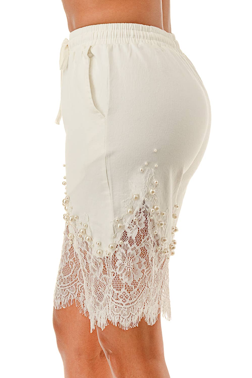 White Lace Denim Shorts - Born To Glam Born To Glam