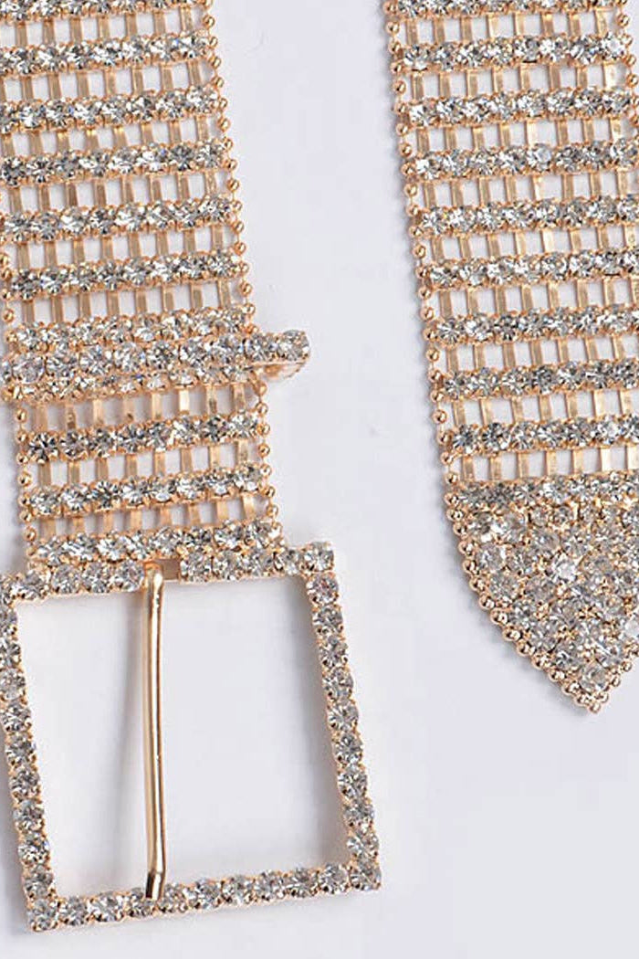 Adjustable Rhinestone Shiny Belt - Born To Glam Born To Glam