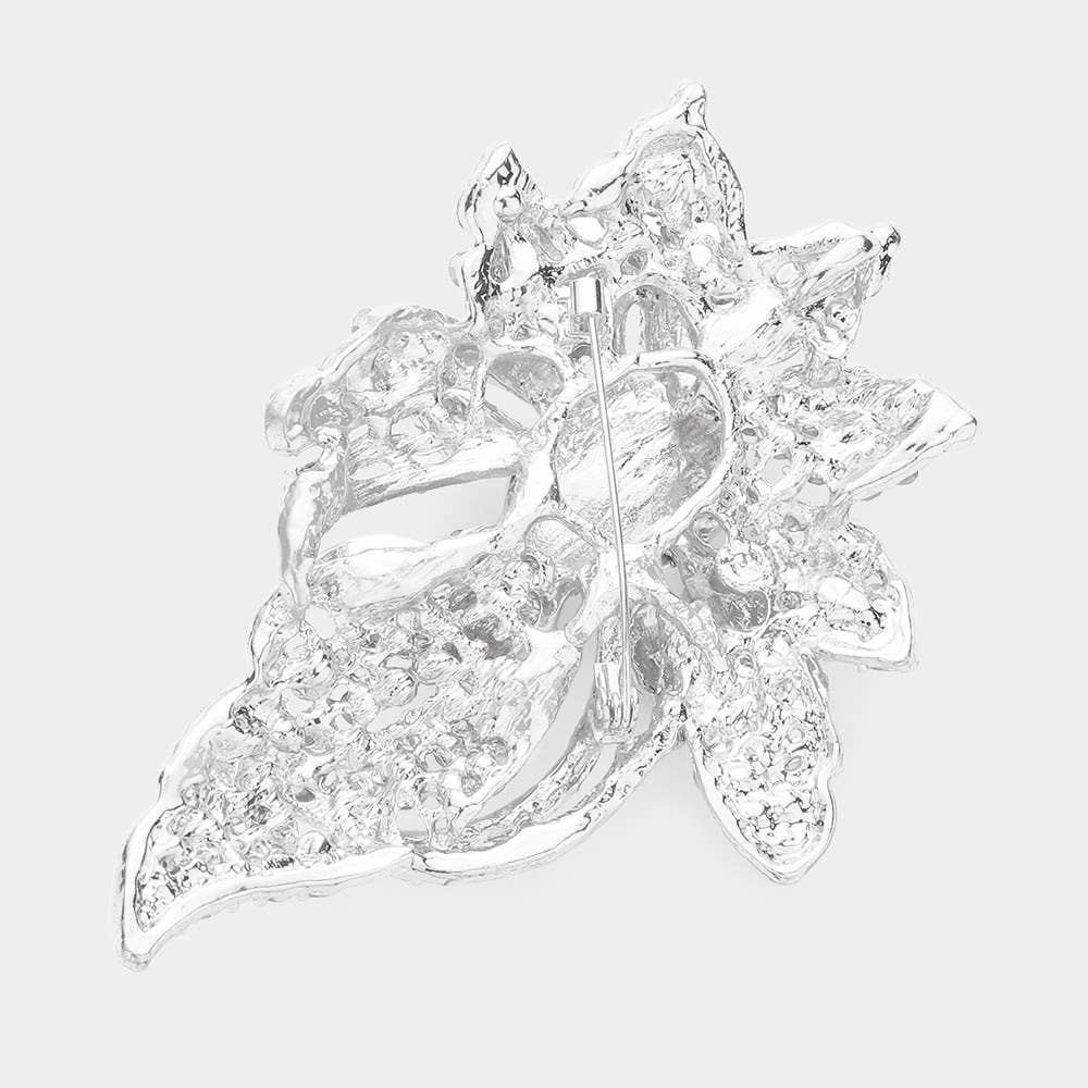 Floral Crystal Pave Bouquet Brooch / Pendant - Born To Glam Born To Glam