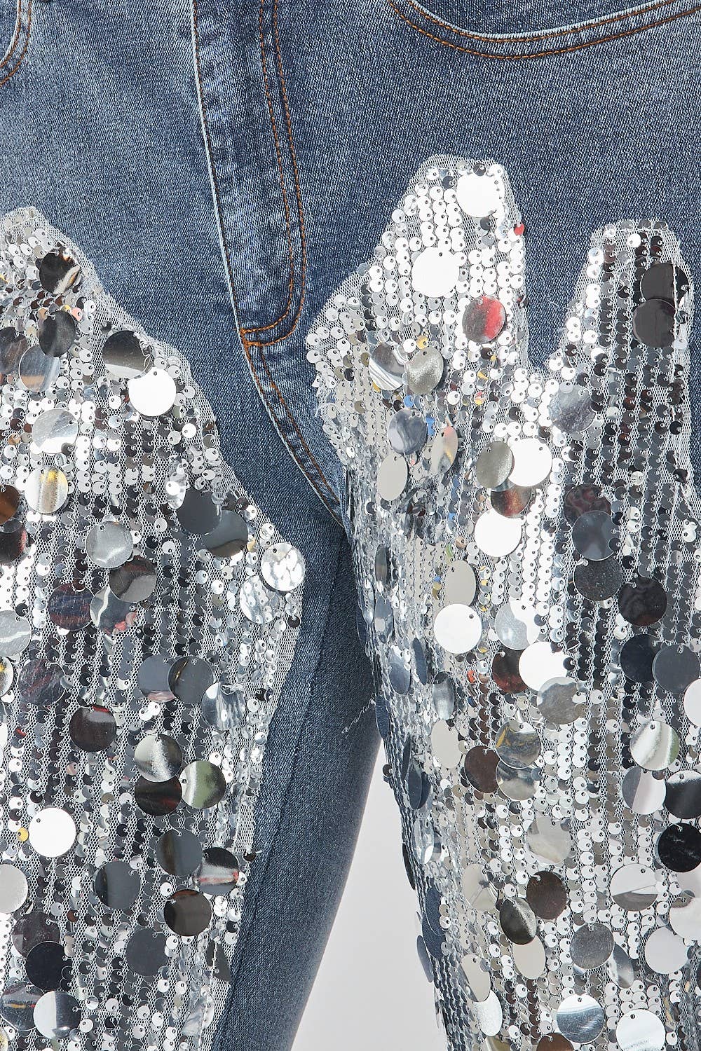 Sequin Embellished Statement Jeans - Born To Glam Born To Glam