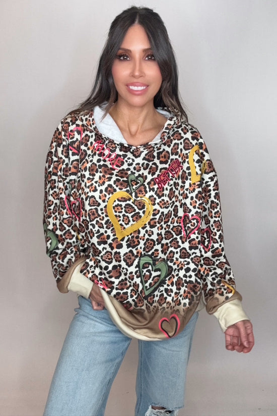 Amore Animal Print Hoodie Sweatshirt - Born To Glam Born To Glam