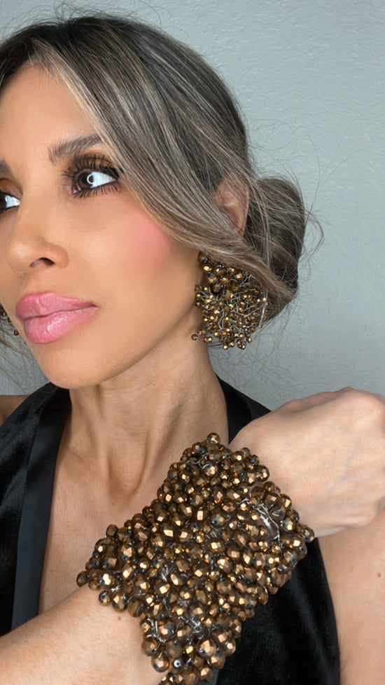 Crystal Sculpture Statement Clip On Earring - Born To Glam Born To Glam