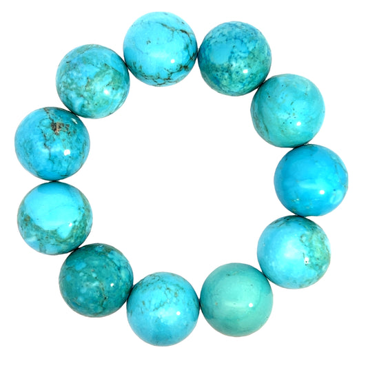 Turquoise 20mm Howlite Stretch Bracelet - Born To Glam Born To Glam