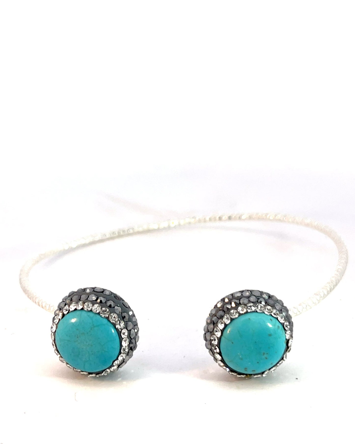 Double Gemstone 925 Sterling Silver Adjustable Bracelet - Born To Glam Born To Glam