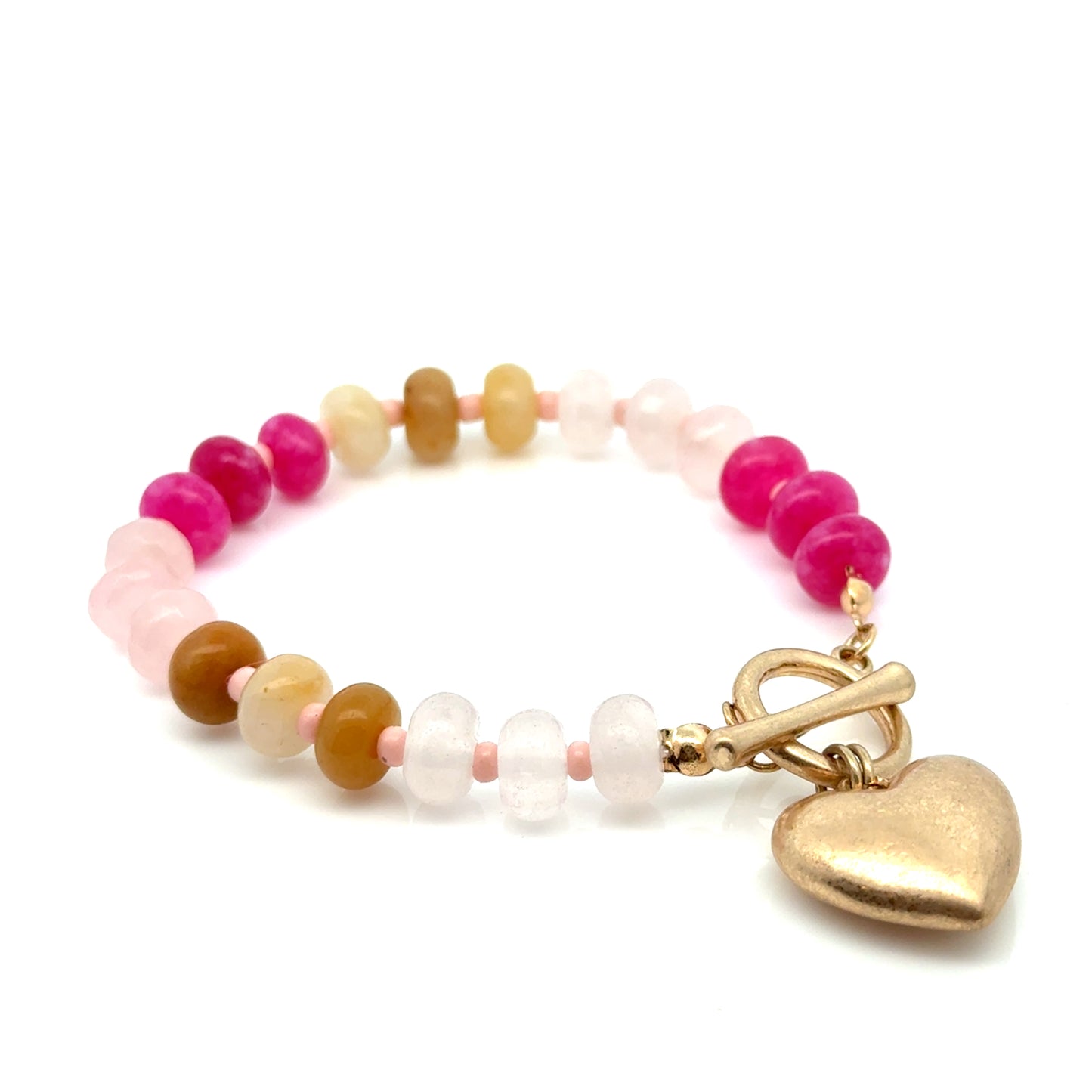 Pink Multi Heart Bracelet - Born To Glam Born To Glam