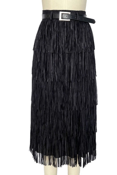 Fringe Layered Skirt - Born To Glam Born To Glam
