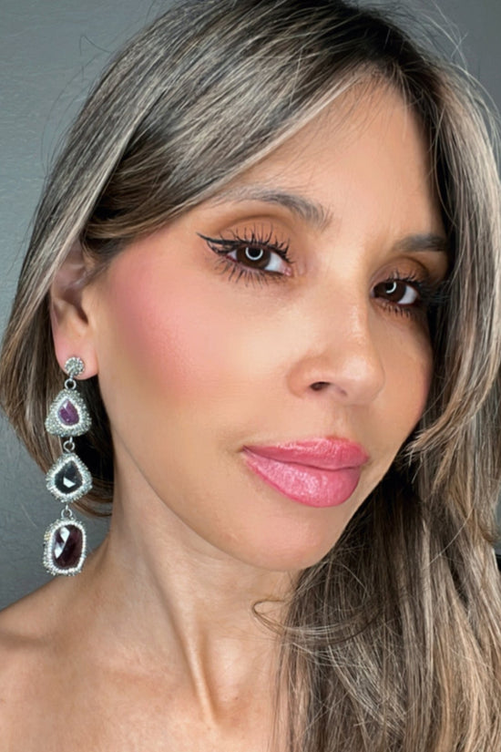 Multicolor Gemstone Long Earring - Born To Glam Born To Glam