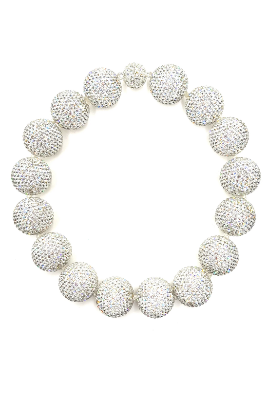 Crystal Sphere Statement Necklace Born To Glam