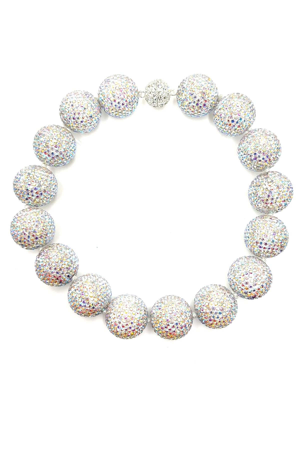 Crystal Sphere Statement Necklace Born To Glam