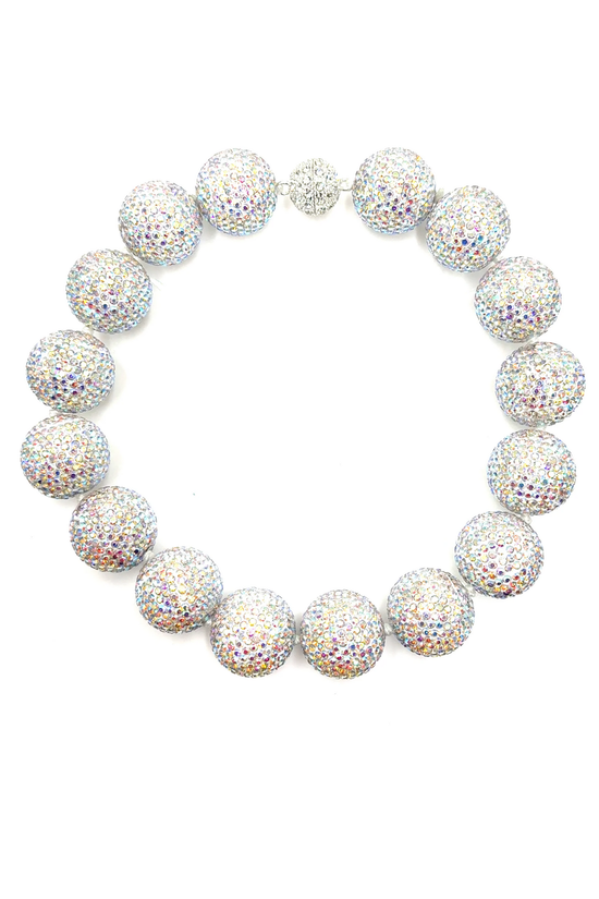 Crystal Sphere Statement Necklace Born To Glam