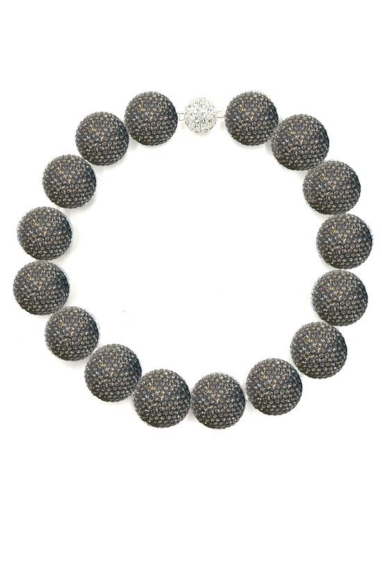 Crystal Sphere Statement Necklace Born To Glam