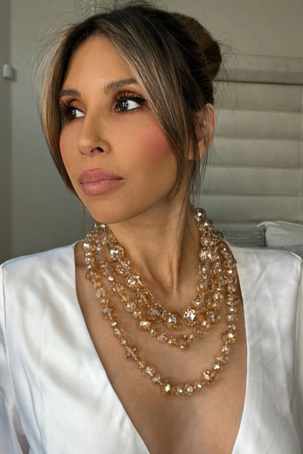 Crystal Rondelle Long Necklace - Born To Glam Born To Glam